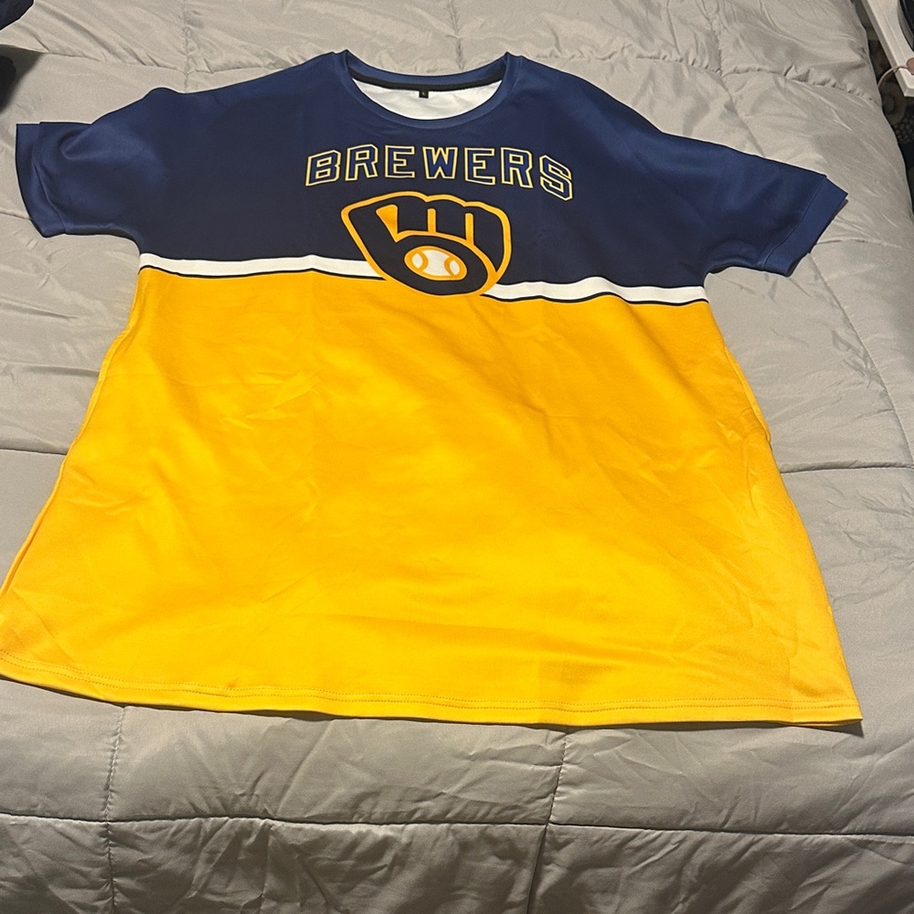 Brewers women dress- Blue and Yellow
